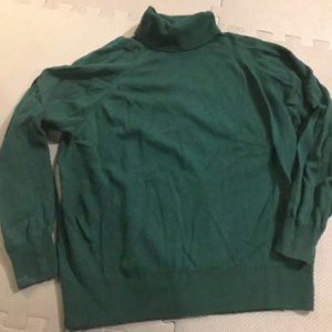 Straven Merino Wool Green Turtleneck Sweater M